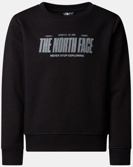 The North Face Reflective Logo Relaxed Crew Trui Junior Zwart - M