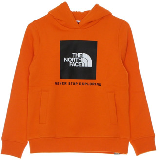 The North Face Rood Oranje Box Pullover Hoodie The North Face , Orange , Heren - S