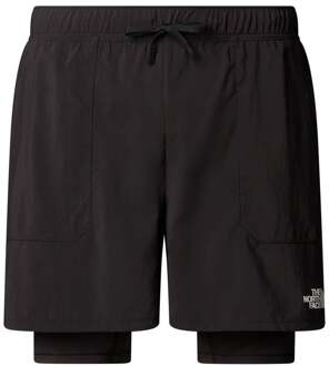 The North Face Sunriser 2in1 6in Hardloopshorts Heren-Zwart