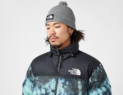 The North Face TNF Box Pom Beanie Hat, Grey - One Size