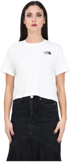 The North Face Wit Kort Taille T-shirt Simple Dome The North Face , White , Dames - L,M,S,Xs