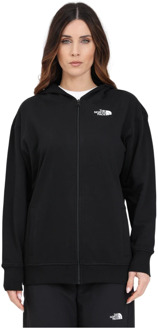 The North Face Zwarte hoodie met eenvoudige dome-rits The North Face , Black , Dames - L,M,S,Xs