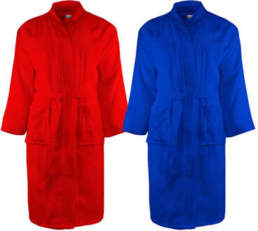 The One Badstoffen Badjas zonder capuchon Rood S/M