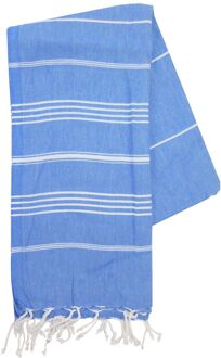 The One Towelling Hamamdoek Sultan 100 X 180 Cm Blauw/wit
