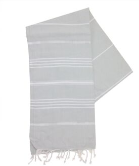The One Towelling Hamamdoek Sultan 100 X 180 Cm Licht Grijs/wit
