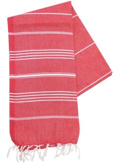 The One Towelling Hamamdoek Sultan 100 X 180 Cm Rood/wit