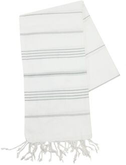 The One Towelling Hamamdoek Sultan 100 X 180 Cm Wit/grijs
