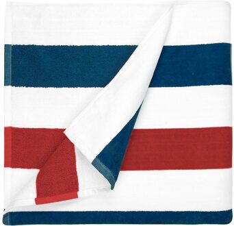 The One Towelling Strandhanddoek 90 x 190 cm Stripe Navy blue/red - 90x190 cm