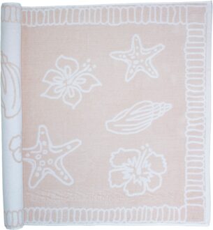The One Towelling Strandhanddoek Hawaii 90 x 190 cm Zalm Roze/Wit