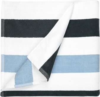 The One Towelling Strandhanddoek Stripe 90 x 190 cm Antraciet/Licht Blauw