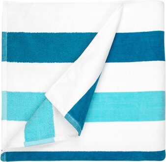 The One Towelling Strandhanddoek Stripe 90 x 190 cm Petrol/Mint
