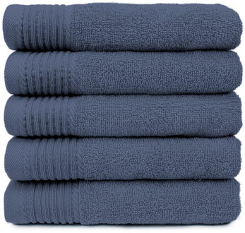 The One Towelling The One Badhanddoek 450 gram 70x140 cm Denim Faded (5 stuks) Faded Denim