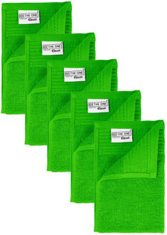 The One Towelling The One Gastendoek 500 gram 30x50 cm Lime (5 stuks) Antraciet