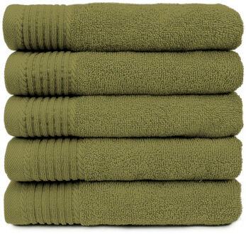The One Towelling The One Handdoek 50x100 cm 450gram Olive Green (5 stuks)