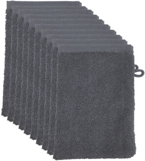 The One Voordeelpakket Washandjes Antraciet - 10 stuks