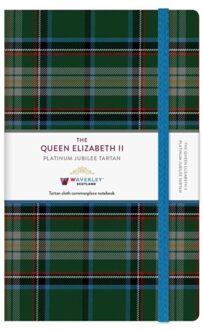 The Queen Elizabeth Ii Platinum Jubilee Tartan Cloth Large Notebook - Waverley Tartan Cloth