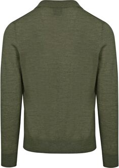 The Robert Long Sleeve Poloshirt Merino Army Groen Donkergroen - M,S,XXL
