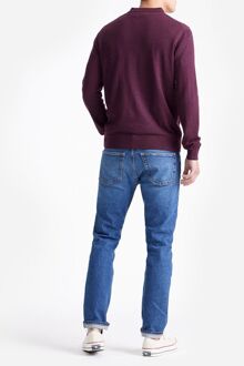 The Robert Long Sleeve Poloshirt Merino Burgundy Rood - XXL