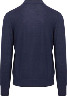 The Robert Long Sleeve Poloshirt Merino Navy Donkerblauw - L,M,XL,XXL