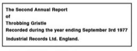 The Second Annual Report Of Throbbi