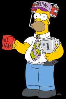 The Simpsons Homer Number 1 Dad Women's Cropped Hoodie - Black - XS - Zwart