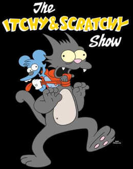 The Simpsons Itchy And Scratchy Strangle Women's Cropped Hoodie - Black - XS - Zwart