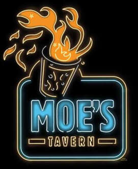 The Simpsons Moe's Tavern Neon Sign Women's Cropped Hoodie - Black - XS - Zwart