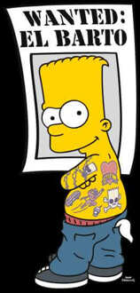 The Simpsons Wanted El Barto Women's Cropped Hoodie - Black - XS - Zwart