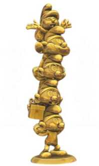 The Smurfs Resin Statue Smurfs Column Gold Limited Edition 50 cm