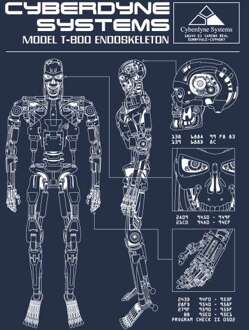 The Terminator T-800 Schematic Drk2 Sweatshirt - Navy - M