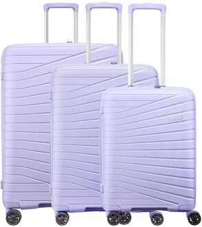 The Vibe 3delige Kofferset S/M/L paars hardcase koffer - H 75 x B 50 x D 33 cm