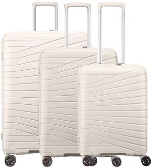 The Vibe 3delige Kofferset S/M/L wit hardcase koffer - H 75 x B 50 x D 33 cm