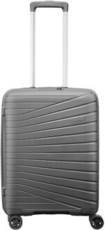 The Vibe 4-wiel Handbagage Trolley 55 cm - 38 liter - 55x40x20 cm - donker grijs hardcase koffer lichtgewicht koffer - H 55 x B 40 x D 20 cm