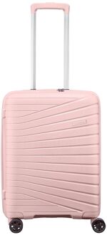 The Vibe 4-wiel Handbagage Trolley 55 cm - 38 liter - 55x40x20 cm - roze hardcase koffer lichtgewicht koffer - H 55 x B 40 x D 20 cm