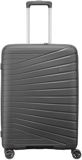 The Vibe 4-wiel Trolley 65 cm - Uitbreidbaar 72/83 liter - 65.5x44.5x28.5 cm - donker grijs hardcase koffer lichtgewicht koffer pilotenkoffer rugzak - H 65.5 x B 44.5 x D 28.5 cm