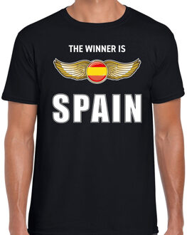The winner is Spain / Spanje t-shirt zwart voor heren XL