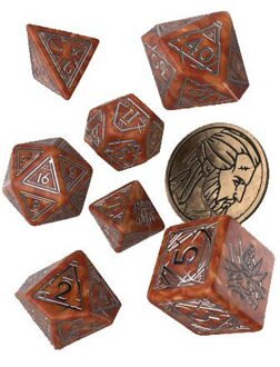 The Witcher Dice Set - Geralt - De Monsterdoder (7 stuks + munt) Multikleur