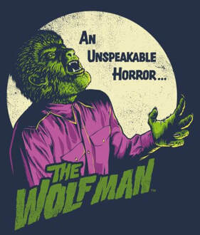 The Wolfman Retro Dames T-shirt - Navy - M Blauw