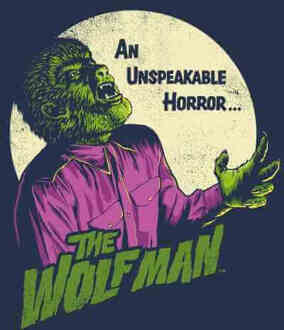 The Wolfman Retro T-shirt - Navy - XXL Blauw