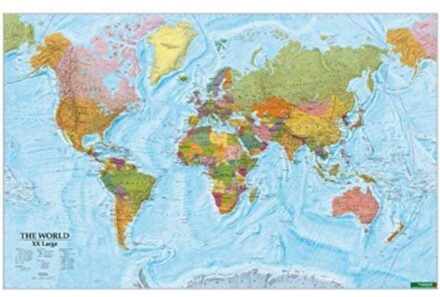 The World Xxl Map Poster, Flat In A Tube, Xxlarge 1:20 000 000