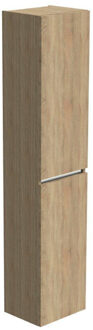 Thebalux Type badkamerkast 35x29x165cm 2 linksdraaiende deuren met softclose greeploos Greeplijst aluminium MDF/spaanderplaat oak grain 7TY35033OG Oak Grain (Hout)