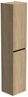 Thebalux Type badkamerkast 35x29x165cm 2 linksdraaiende deuren met softclose greeploos Greeplijst zwart mat MDF/spaanderplaat congo brown 7TY35075CB Congo Brown (Hout)