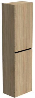 Thebalux Type badkamerkast 45x29x165cm 2 rechtsdraaiende deuren met softclose greeploos Greeplijst zwart mat MDF/spaanderplaat oak grain 7TY45076OG Oak Grain (Hout)