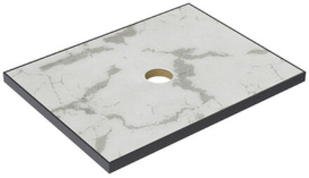 Thebalux Type wastafelblad 60x46cm frame mat zwart Keramiek Marble Carrara 2TY60076M Marble Carrara (Wit)
