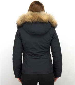 TheBrand Donsjas Thebrand  Korte Winterjas Bontkraag