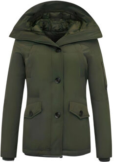 TheBrand Getailleerde winterjas met capuchon Groen - XL