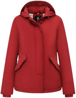 TheBrand Winterjas gewatteerd met capuchon Rood - L