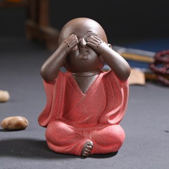 Thee Huisdier Drie Niet Monnik Decoratieve Keramische Tekens Set Up Tafel Accessoires Thuis Voor Leven Kamer T2