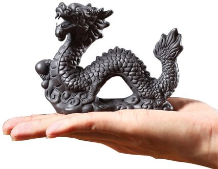 Thee Huisdier Yixing Handgemaakte Thee Huisdieren Natuurlijke Paarse Klei Dragon Standbeeld Thuis Feng Shui Decor Ambachten Theewaar Accessoires Kerst Gif