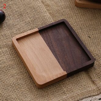 Thee Koffie Beker Pad Placemats Decor Walnoot Houten Onderzetters Duurzaam Hittebestendige Vierkante Ronde Drink Mat 1 Pc Kom Theepot 2